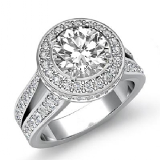 Circa Halo Split-Shank Pave diamond Ring 18k Gold White