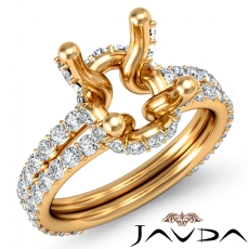 Diamond Semi mount Engagement Knot Style Ring 14k Rose Gold (0.65Ct. tw.)