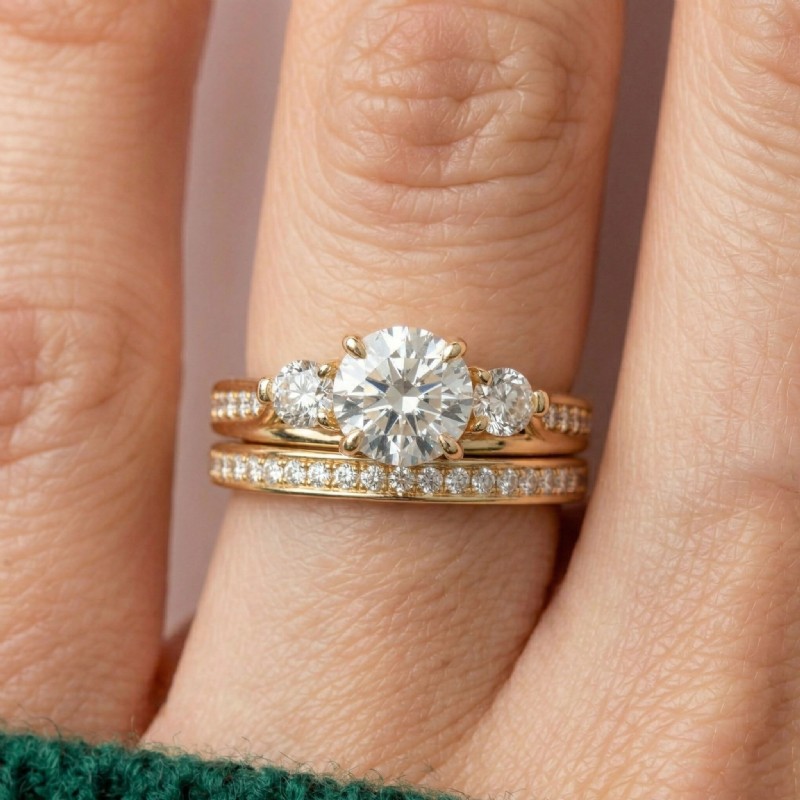  diamond Ring 14k Gold Yellow