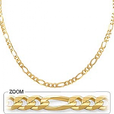 14k Yellow Gold Men's Solid Figaro Chain (5.70mm,22