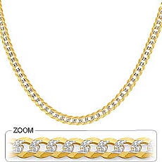 14k 2Tone Gold Men's Solid Cuban Chain (5.90mm,24