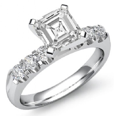 Classic 6 Stone Prong Shank diamond Ring Platinum 950
