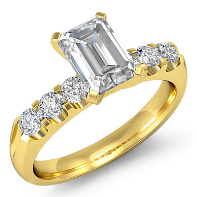 Classic 6 Stone Prong Shank diamond Hot Deals 14k Gold Yellow