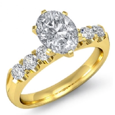 Classic 6 Stone Prong Shank diamond Ring 18k Gold Yellow
