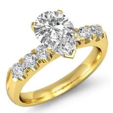 Classic 6 Stone Prong Shank diamond Ring 14k Gold Yellow