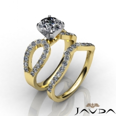 Split Curve Shank Bridal Set diamond Ring 18k Gold Yellow