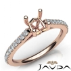 Double Prong Setting Diamond Engagement Cushion Semi Mount Ring 18k Rose Gold 0.3Ct - javda.com 