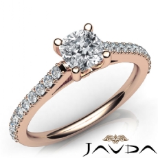 Tall Cathedral Prong Set diamond  14k Rose Gold