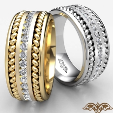 Channel Diamond Rope Design Men's Eternity Wedding Band Platinum 950 (1Ct. tw.)