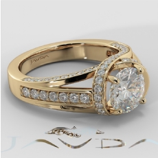 Bypass Design Micro Pave Set diamond Ring 14k Gold Yellow