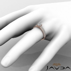 French U Pave 2 Row Shank diamond Ring 18k Rose Gold