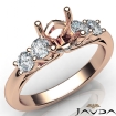 5 Stone Prong Setting Diamond Engagement Round Semi Mount Ring 18k Rose Gold 0.5Ct - javda.com 