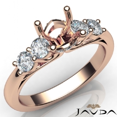 5 Stone Prong Setting Diamond Engagement Round Semi Mount Ring 14k Rose Gold  (0.5Ct. tw.)