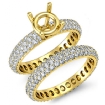 3.8Ct Round Shape Diamond Eternity Engagement Ring Bridal Setting 18k Yellow Gold - javda.com 