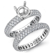 3.8Ct Round Shape Diamond Eternity Engagement Ring Bridal Setting 18k White Gold - javda.com 