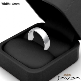 Mens Wedding Band Dome Plain Polish Solid Ring 6mm Platinum 950 9.9g 10-10.75 Sz