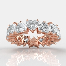 Prong Set Heart Lab-Grown Diamond Women's Eternity Wedding Band 14k Rose Gold (4.81Ct. tw.)