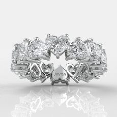 7.8Ct Prong Set Heart Lab-Grown Diamond Women's Eternity Wedding Band 14k Gold