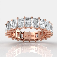 Radiant Lab-Grown Diamond Prong Set Women's Eternity Wedding Band 14k Rose Gold  (3.68Ct. tw.)