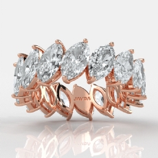 Shared Prong Marquise Lab-Grown Diamond Women's Eternity Band 14k Rose Gold  (7.4Ct. tw.)