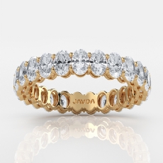 Shared Prong Oval Lab-Grown Diamond Women's Eternity Wedding Ring 14k Gold Yellow  (2.06Ct. tw.)