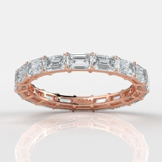 Prong Set Emerald Lab-Grown Diamond Women's Eternity Wedding Band 14k Rose Gold (1.9Ct. tw.)