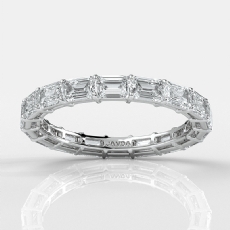 1.9Ct Prong Set Emerald Lab-Grown Diamond Women's Eternity Wedding Band 14k Gold