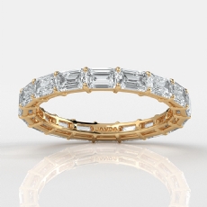 Prong Set Emerald Lab-Grown Diamond Women's Eternity Wedding Band 14k Gold Yellow (1.9Ct. tw.)