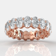 Shared Prong Oval Lab-Grown Diamond Women's Eternity Wedding Band 14k Rose Gold (4.73Ct. tw.)