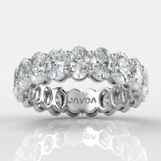 4.7Ct Shared Prong Oval Lab-Grown Diamond Women's Eternity Wedding Band 14k Gold