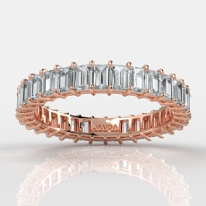 Baguette Shared Prong Lab-Grown Diamond Women's Eternity Band 14k Rose Gold  (2.6Ct. tw.)