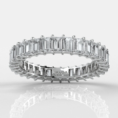 Baguette Shared Prong Lab-Grown Diamond Women's Eternity Band 14k Gold 2.6Ct