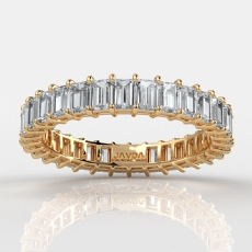 Baguette Shared Prong Lab-Grown Diamond Women's Eternity Band 14k Gold Yellow  (2.6Ct. tw.)