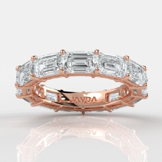 Emerald Lab-Grown Diamond Prong Set Women's Eternity Wedding Band 14k Rose Gold  (5.59Ct. tw.)
