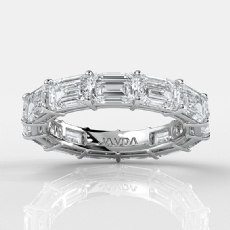 Emerald Lab-Grown Diamond Prong Set Women's Eternity Wedding Band 14k Gold 5.6Ct