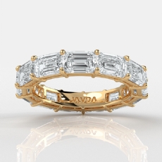 Emerald Lab-Grown Diamond Prong Set Women's Eternity Wedding Band 14k Gold Yellow  (5.59Ct. tw.)