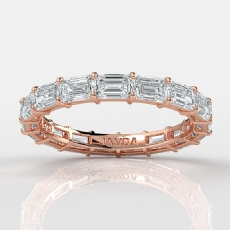 Women's Eternity Prong Set Emerald Lab-Grown Diamond Wedding Band 14k Rose Gold  (3.01Ct. tw.)