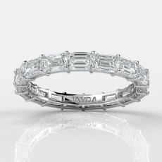 Women's Eternity Prong Set Emerald Lab-Grown Diamond Wedding Band 14k Gold 3.1Ct