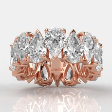 Women's Eternity Prong Set Pear Lab-Grown Diamond Wedding Band 14k Rose Gold  (8.12Ct. tw.)