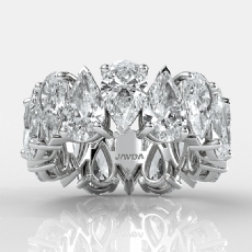 Women's Eternity Prong Set Pear Lab-Grown Diamond Wedding Band 14k Gold 8.1Ct.