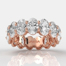 Oval Lab-Grown Diamond Prong Set Women's Eternity Wedding Band 14k Rose Gold  (7.49Ct. tw.)