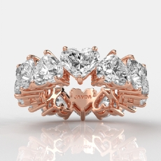 Shared Prong Heart Lab-Grown Diamond Women's Eternity Band 14k Rose Gold  (7.8Ct. tw.)