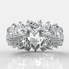 Shared Prong Heart Lab-Grown Diamond Women's Eternity Band in 14k Gold 7.8Ct