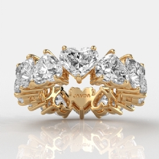 Shared Prong Heart Lab-Grown Diamond Women's Eternity Band 14k Gold Yellow  (7.8Ct. tw.)