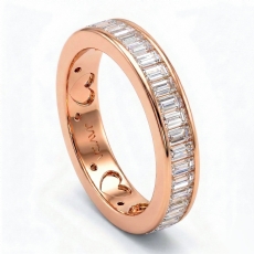 Channel Baguette Diamond Womens Half Wedding Heart Band Ring 18k Rose Gold  (1Ct. tw.)