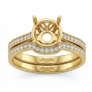 0.55Ct Diamond Bridal Setting Engagement Pave Ring Round Semi Mount 18k Yellow Gold - javda.com 