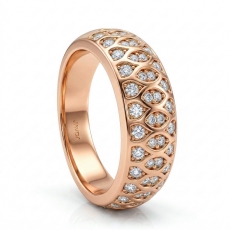 Antique Women's Wedding Ring Round Diamond Band 14k Rose Gold  (0.51Ct. tw.)