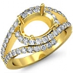 0.63Ct Diamond Engagement Oval Semi Mount Ring 14k Gold Yellow Curve Shank