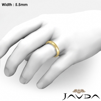 Wedding Band 14k Gold Yellow Mens Dome Comfort Fit Plain Ring 5.5mm 7.1g 12-12.75 Sz