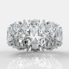Pear Lab-Grown Diamond Prong Set Women's Eternity Wedding Band 14k Gold 6.4Ct